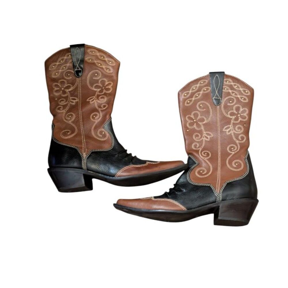 Matisse Genuine Leather Embroidered Western Cowboy Boots Size 8M Brazil